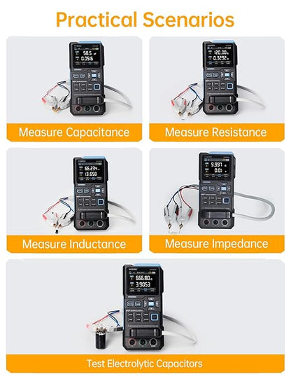 FNRSI LC1020E LCR Meter, 19,999 Counts Resistor Inductor Capacitor Tester, Auto Component Detect, Measures ESR/Q/D/θ/X, 2.8” Color TFT, Dual Parameter Display, Sorting & Open/Short Calibration
