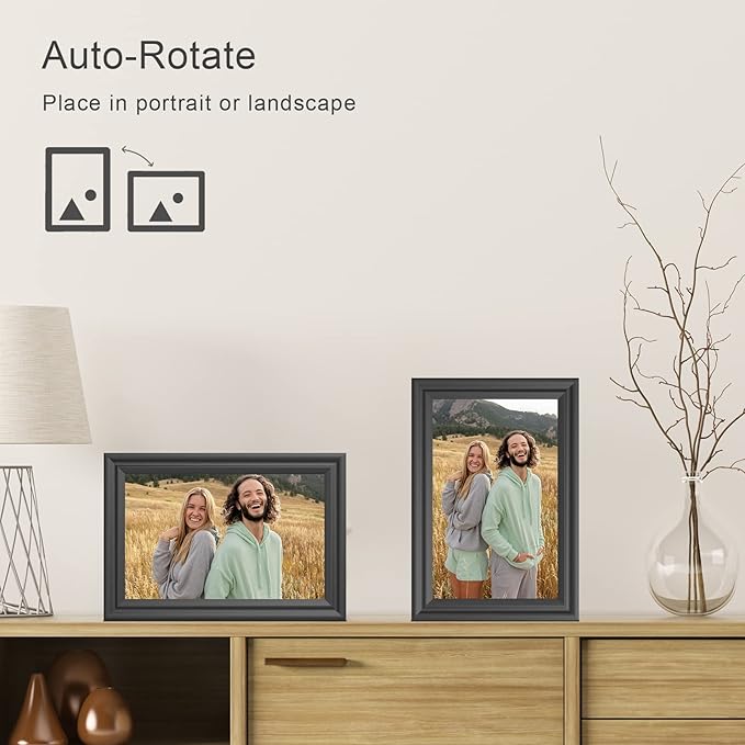 Digital Picture Frame WiFi 10.1 Inch Digital Photo Frame, Electronic Picture Frame, 16GB Storage, Auto-Rotate, IPS Touch Screen, Easy Setup and Share Photos and Videos via Free App from Anywhere