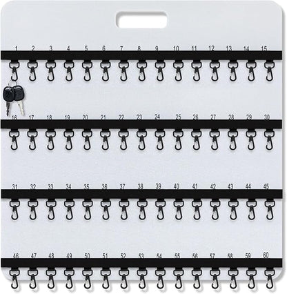 24'' x 24'' Key Rack Wall Mount with 38 Numbered Self Closing Hooks Felt Key Holder Board Storage for Car Dealer Property Manager Valet Parking Residential Small Businesses