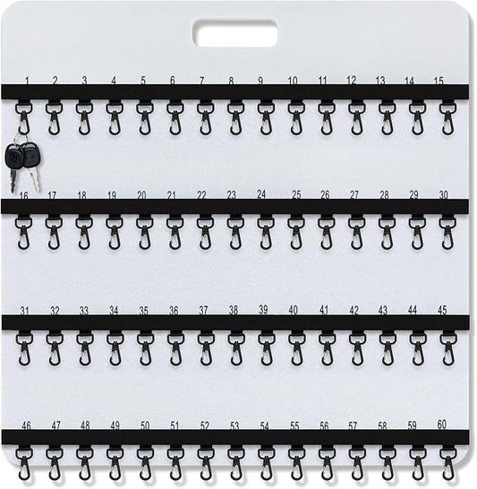 24'' x 24'' Key Rack Wall Mount with 38 Numbered Self Closing Hooks Felt Key Holder Board Storage for Car Dealer Property Manager Valet Parking Residential Small Businesses