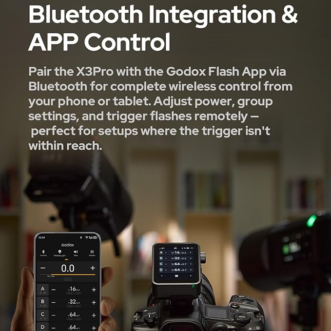 Godox X3 Pro S X3Pro S Touchscreen TTL Flash Trigger for Sony, 2.4G Wireless, 2.4" LCD Screen, Bluetooth Integration & APP Control, Wireless Speedlight Transmitter for Sony Cameras(Godox X3-S Upgrade)