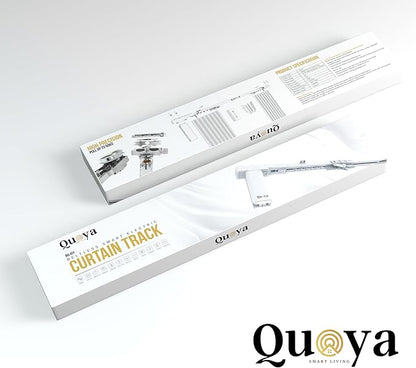 Quoya BL01 Smart Electric Curtain Track 【Beltless, Adjustable, No Cutting, Adjustable Speed, Quiet, Compatible with Alexa, Google, Siri, Apple Watch, Remote Included】 (up to 118 inches (3m))