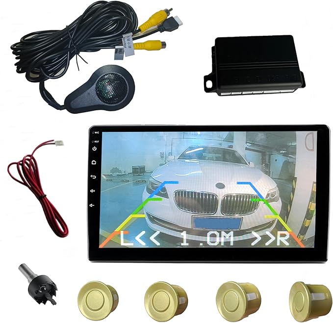 LCD Parking Sensor Kit - Displays Data on Original Screen, Easy Rear Installation, Compatible with CVBS Cameras (Not for AHD), 18 Probe Colors to Match Any Vehicle