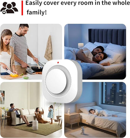 COHANSHANsmoke Detector,Smoke Alarm,fire Alarms Smoke detectors,(Sensor Life of 10 Years) complies with UL Certification,fire Alarm,Smoke detectors,360°Intelligent Detection,Wireless Installation(3)