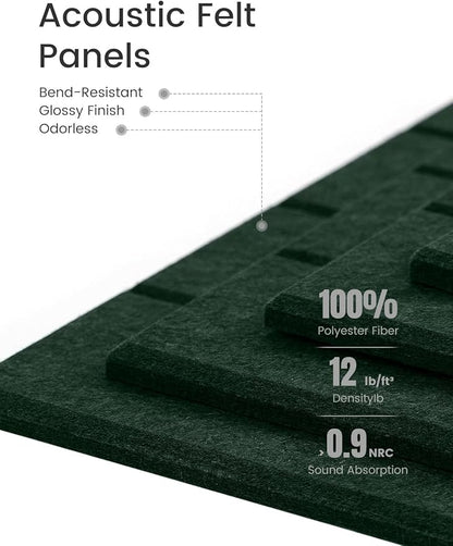 Large Felt Bulletin Board 36"x24" Cork Board Alternative - 6 Pack with 40 Safe Removable Adhesive Tabs, Cork Boards for Walls Cork Board for Home Office Classroom Pin Board- Pine Green
