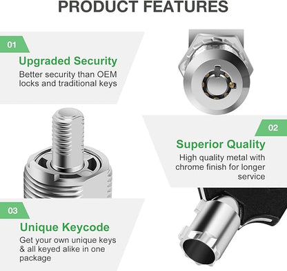 2 Pack Cabinet Lock with Keys, 1-1/8” RV Storage Locks Keyed Alike, RV Locks for Storage Door, Camper Cabinet Toolbox RV Cam Locks with Manual