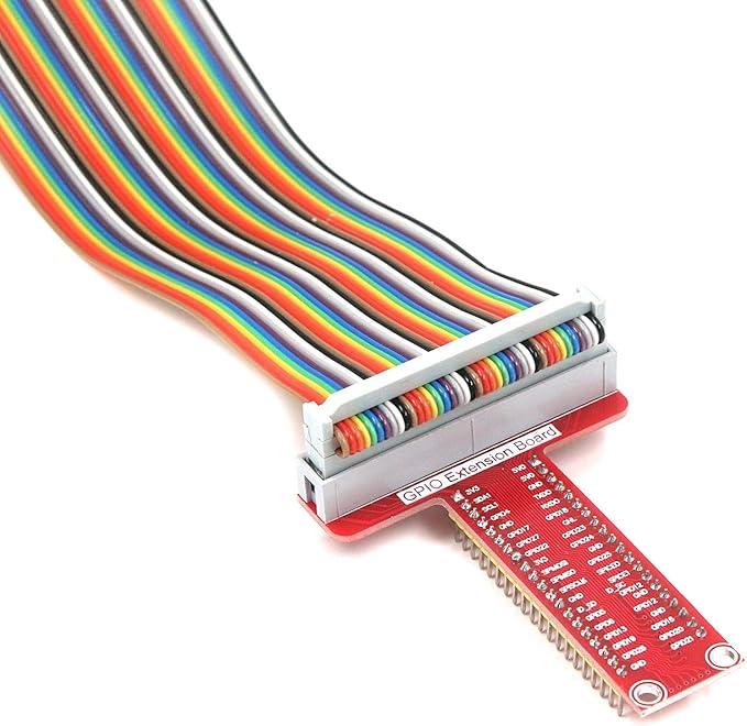 Quluxe 2 Set RPi GPIO Breakout Expansion Board + Ribbon Cable + Assembled T Type GPIO Adapter FC40 40pin Flat Ribbon Cable for Raspberry Pi B+ Kit
