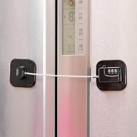 YEYA Upgraded Refrigerator Door Lock with Combination for Adults, Lock for Fridge, Freezer, File Cabinets, Desk Drawers, Locker, Child Safety Latch, Easy Install No Drlling 1 Pack