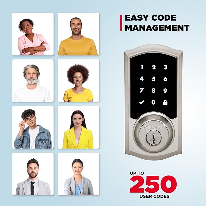 Kwikset HomeConnect 918 Traditional Z-Wave Long Range Enabled Touchscreen Lock Works with Ring Alarm, Samsung SmartThings Hub Required, Sold Seperately in Satin Nickel