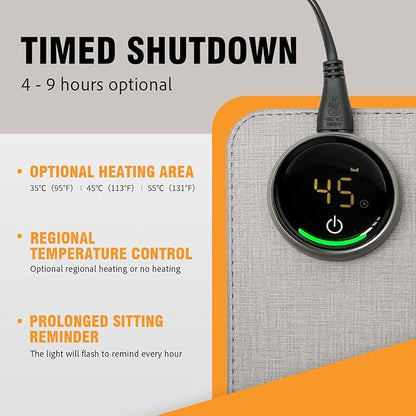 Heated Desk Pad Mouse Pad - 3-Level Temperature Control, 6-Level Timer (4-9 Hours), PVC Material, Desk Mat for Keyboard and Mouse,31.5" x 13"