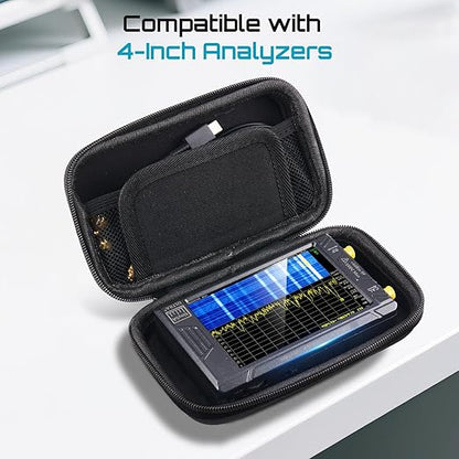 Seesii 4 Inch Protective Case for NanoVNA-H4 & TinySA Ultra: EVA Hard Shell Storage Pouch with Custom Foam for Antenna/Spectrum Analyzer, Waterproof Shockproof Design with Carry Strap