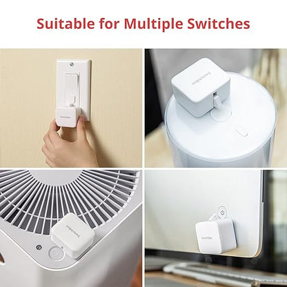 SwitchBot Smart Switch Button Pusher with Remote- Bluetooth Fingerbot for Rocker Switch/One-Way Button, Automatic Light Switch, Timer and APP Control, Works with Alexa When Paired with SwitchBot Hub