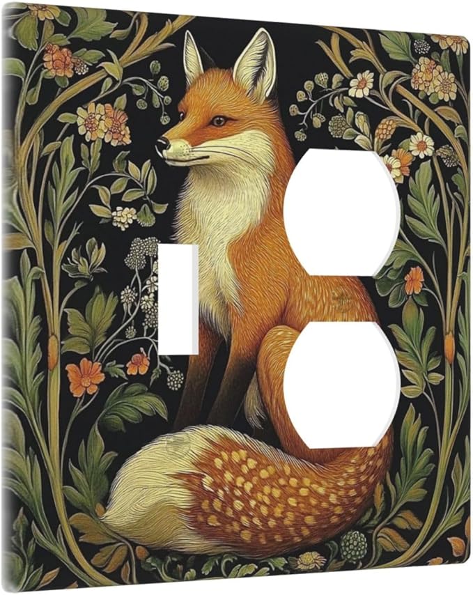 Fox Morris Plants Flowers Vine Colorful Floral Wallplates 1 Toggle 1 Duplex Switch Plate Electrical Gfci Faceplate Decorative Light Switch Covers For Bed Room Living Room Decor