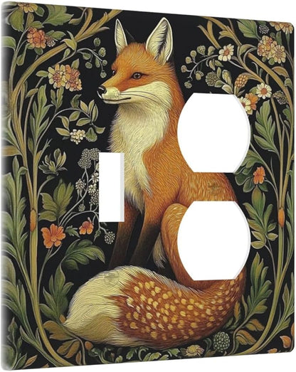 Fox Morris Plants Flowers Vine Colorful Floral Wallplates 1 Toggle 1 Duplex Switch Plate Electrical Gfci Faceplate Decorative Light Switch Covers For Bed Room Living Room Decor