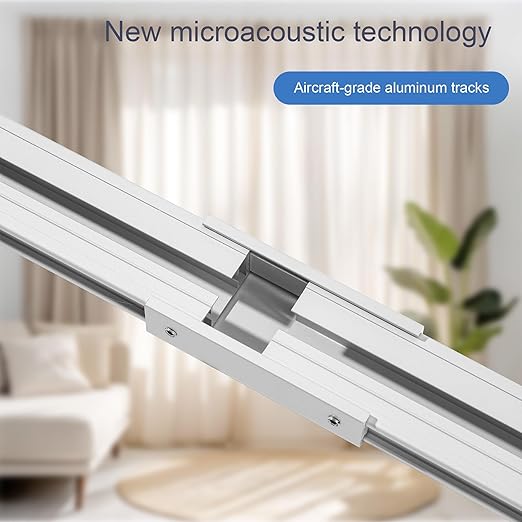 Smart Electric Curtain Motorized Track, Compatible with Alexa Google Assistant & Siri, Tuya App Remote Control, Adjustable to 5.2m(204 inch) for Living Room & Bedroom