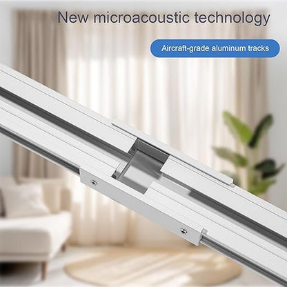 Smart Electric Curtain Motorized Track, Compatible with Alexa Google Assistant & Siri, Tuya App Remote Control, Adjustable to 5.2m(204 inch) for Living Room & Bedroom