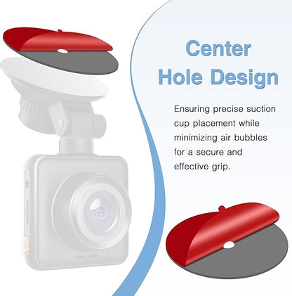 Sticky Adhesive Pad for Radar Detector Mount,Round Clear Double-Sided Tapes(2.2 inches and 2.6 inches) with Center Hole Design,for Radar Detector Mount,Dash Cam Suction Cup,GPS Sucker Holder etc