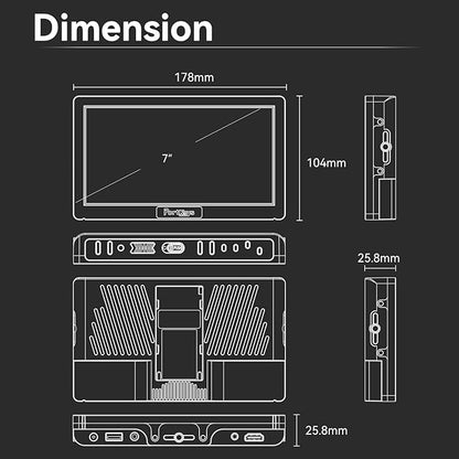 Portkeys HD7H 7'' Camera Monitor 1000nit High Brightness Field Monitor with Top Shortcut Keys Suitable for DSLR Camcorder