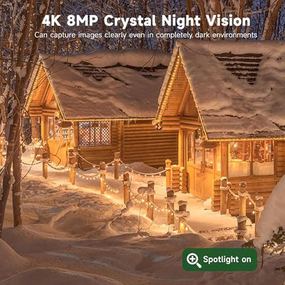 XIAOVV 4K Outdoor Security Camera with 4G LTE, 8MP Security Camera Outdoor with 8000mAh Solar Panel, Motion Detection, 360° Pan-Tilt Rotation, Full-Color Night Vision, AOV Low Power Consumption