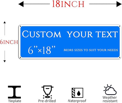 Custom Sign, street signs customized，custom wedding,name Signs, Multiple Sizes, Customize for Office, Business, Workplace, office, Home, Delivery Signs,Reflective(6 * 18 Inch)