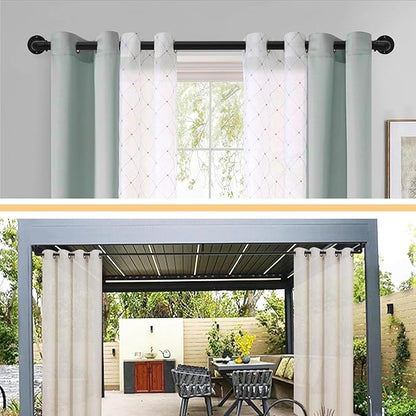 2PCS Black Curtain Rods 18 to 88 Inches,Adjustable Length,1 in Diameter Pipe,Wall or Ceiling Mounted,for Bedroom and Living Room (Black,18” to 88”2PCS)
