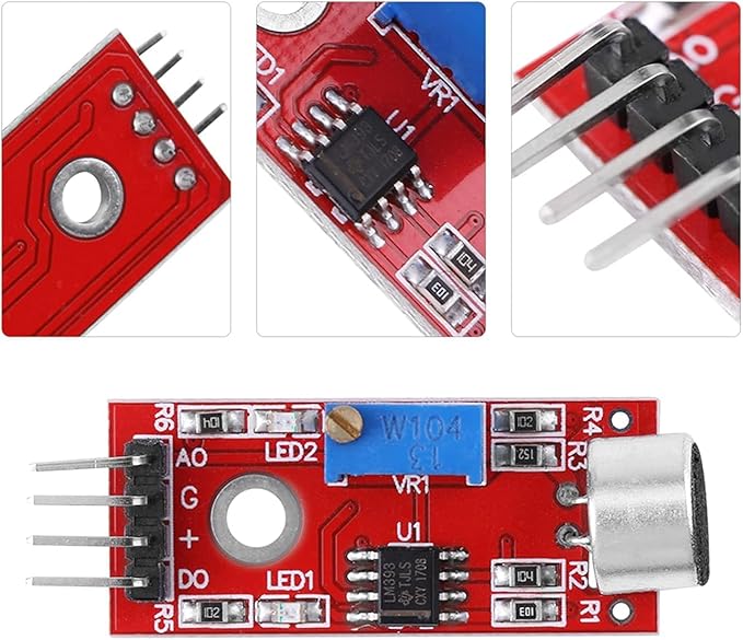5Pcs High Sensitivity Condenser Microphone Sensor- Audio Jack for Connectivity, High Sensitivity Sound Detection Module Ideal for ESP32 Microphone