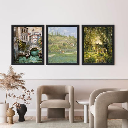 KTKDE A1 Picture Frame Set of 3,23.4 x 33.1in Poster Frame Wooden Black-Horizontal or Vertical Wall Hanging for Home, Exhibition, Caffe Large Frame for Photos, Posters - Art Prints best gift