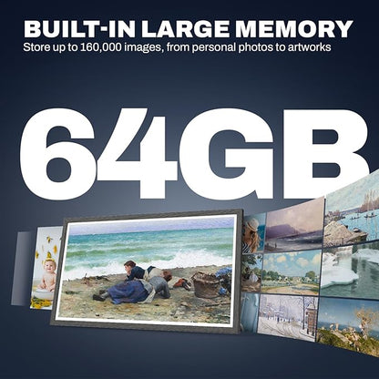 32 Inch FHD Extra Large Digital Picture Frame Touchscreen, 64GB FHD IPS WiFi Digital Photo Frame Remote, Share Photo/Video via Apps, Email, Auto-Rotate, Black Wood Pattern
