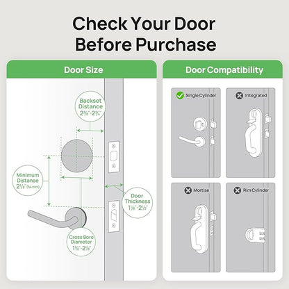 Anona Holo Wi-Fi Smart Lock with Keypad, Keyless Entry Deadbolt Door Lock with App Remote Control, AutoLock & Anomaly Detection, Non-Destructive Installation, Supports Alexa, Apple Home