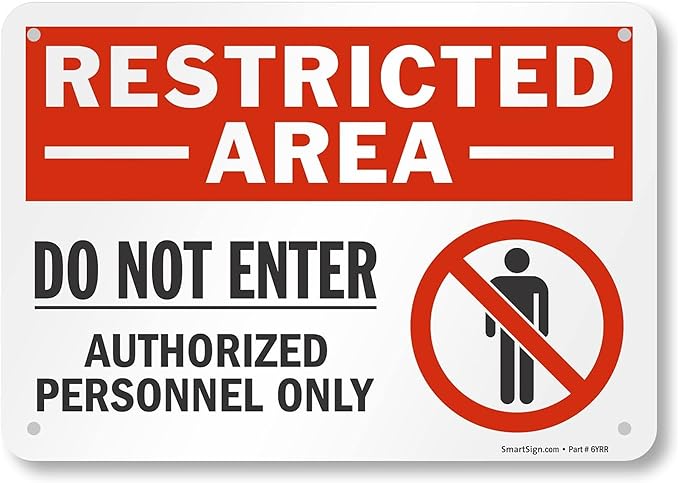 SmartSign 10 x 14 inch “Restricted Area - Do Not Enter, Authorized Personnel Only” OSHA Metal Sign, 40 mil Laminated Rustproof Aluminum, Red, Black and White, Made in USA