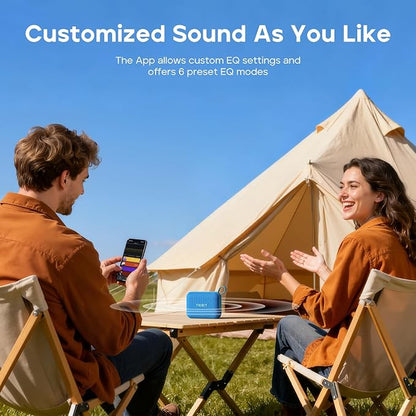 Tribit PocketGo Portable Bluetooth Speaker, 20H Playtime, IP68 Waterproof/Dustproof, Wireless, BT6.0, Shower, Powerful Sound, Custom EQ, TWS, Support TF Card, Floatable, Type-C, Travel/Home (Green)