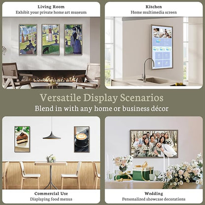 BSIMB Large Digital Picture Frame 21.5 Inch, 64GB Touchscreen 1920x1080 FHD WiFi Digital Photo Frame Electronic Remote Control, Share Pictures/Videos via App/USB/SD Easy Setup Gifts for Mom, Dark Wood
