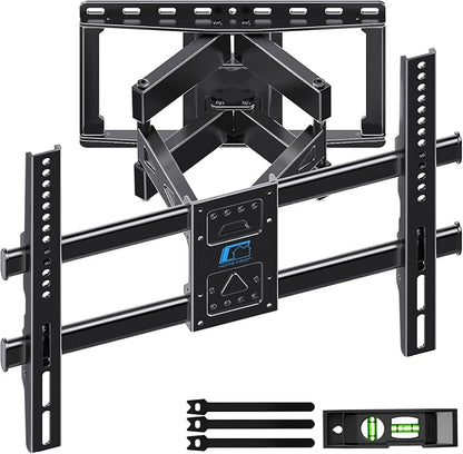 HOME VISION Full Motion TV Wall Mount for 32-85 inch TVs up to 132lbs, Fits 8”/ 12” /16” Wood Studs, TV Mount Wall Bracket with Dual Articulating Arms, Swivel, Tilt, Max VESA 600x400mm