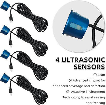 New Features Forward and Reverse Parking sensors, Option to Measure Distance in inches, bidirectional Display Option, and Customizable Digital Direction 18 Color Probes to Choose from(Blue)