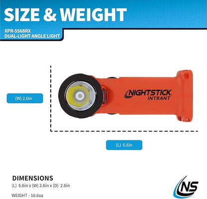 Nightstick XPR-5568RX Intrant Rechargeable Intrinsically Safe Permissible Dual-Light Angle Light (Red)