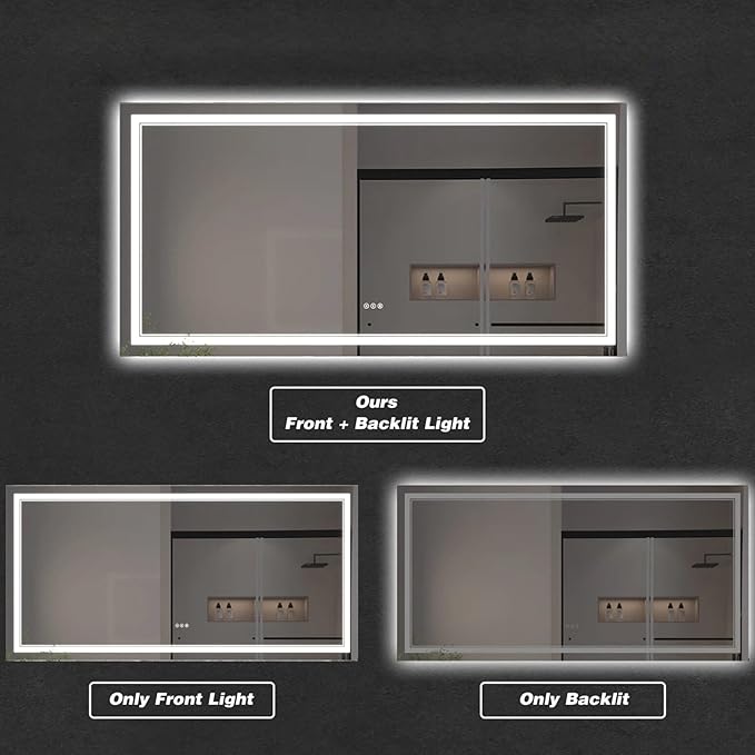 LED Bathroom Mirror with Lights, Wall Mirrors