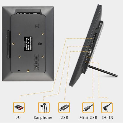 Frameo 10.1 Inch Smart WiFi Digital Photo Frame,Digital Picture Frame with 16GB Storage & SD Slot, Electronic Picture Frame IPS Touch Screen with Auto-Rotate, Frameo Digital Frame WiFi - Black