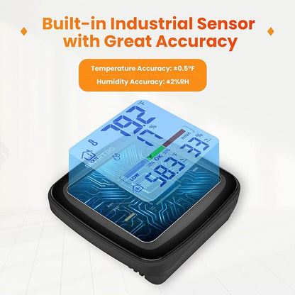SMARTRO SC92 Professional Indoor Outdoor Thermometer Wireless Digital Hygrometer Room Humidity Gauge Temperature and Humidity Meter Pro Accuracy Calibration