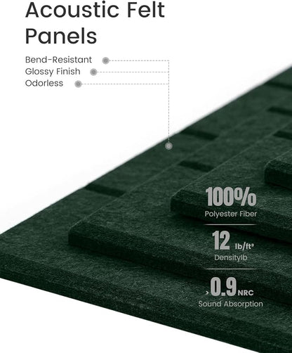 Large Felt Bulletin Board 48" x 36" Cork Board Alternative-12 Pack with 70 Safe Removable Adhesive Tabs, Cork Boards for Walls Cork Board for Home Office Classroom Pin Board- Pine Green