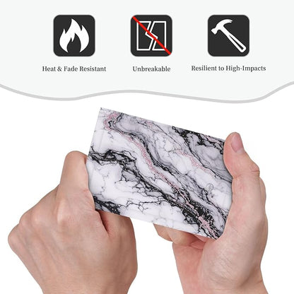 Light Switch Cover Plate White Marble Pattern Black Lines Pink Lines 1 Gang No Device Blank Electrical Wall Plates Faceplate Decorative Switch Plate for living Room Office Decor