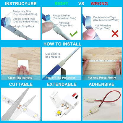 Motion Sensor Lights Indoor Plug-in LED Step Lights Strip with Power Timer Dimmer Multi-Functional Controller for Stairway Kitchen Cabinet Bedroom Corridor Washroom Counter Shelf Showcase