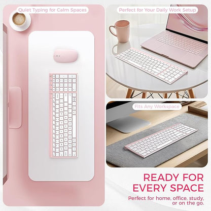 iClever BK10 Bluetooth Keyboard, Wireless Rechargeable Ultra-Slim Keyboard with Long Battery Life, Compatible with iOS, Android, Windows, Mac for iPad, Tablet, Laptop, PC, Phone