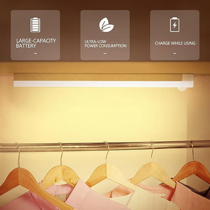 4 Pcs 3.9In Punch-Free Smart Sensor Magnetic Rechargeable Led Lights, Motion Sensor Light Indoor, USB C Rechargeable Closet Under Counter Lighting for Kitchen,Wardrobe,Cupboard