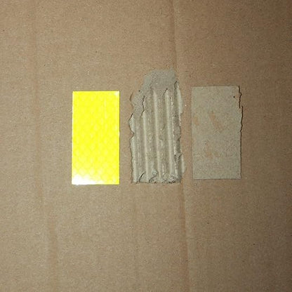 Non Fading Fluorescent Yellow Reflective Stickers 1 inch X 2 inch, Outdoor Waterproof High Visibility Safety Adhesive Reflector (20 Pcs)