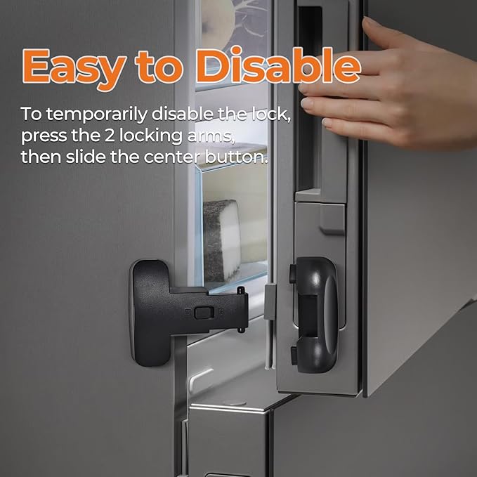 Refrigerator Fridge Door Lock for Kids Child Safety Locks for Doors Freezer Door Lock Easy to Install Keep Door Closed Child Proof Refrigerator，Freezer Door Lock 1 pack, Black