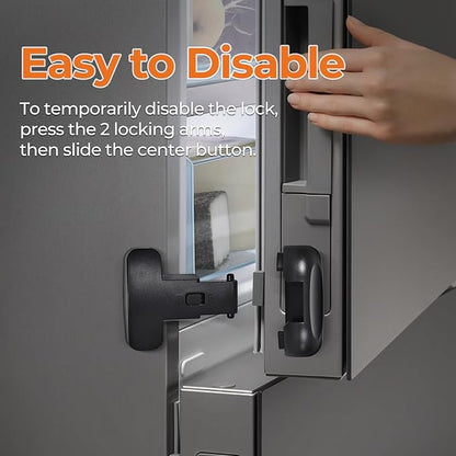 Refrigerator Fridge Door Lock for Kids Child Safety Locks for Doors Freezer Door Lock Easy to Install Keep Door Closed Child Proof Refrigerator，Freezer Door Lock 1 pack, Black
