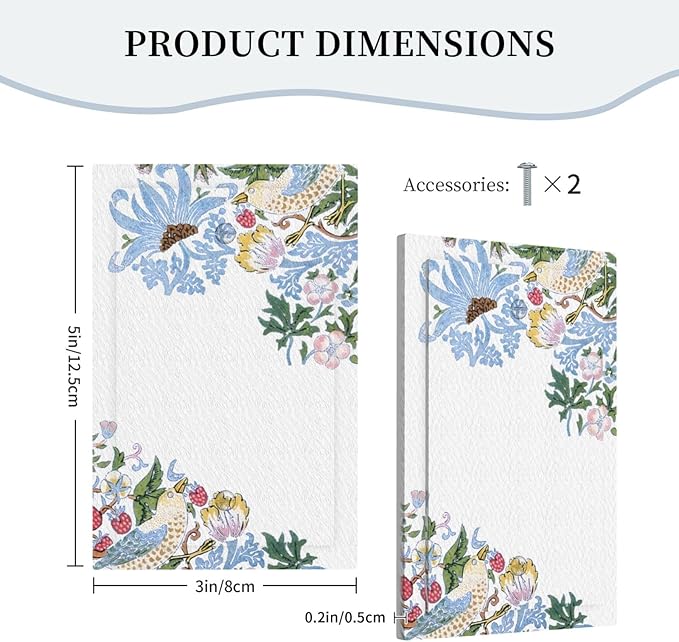 Decorative Light Switch Cover Plate Retro Morris Strawberry Rustic Plant Bird 1 Gang No Device Single Blank Outlet Covers Wall Plate Cover Switchplate Electrical Faceplate