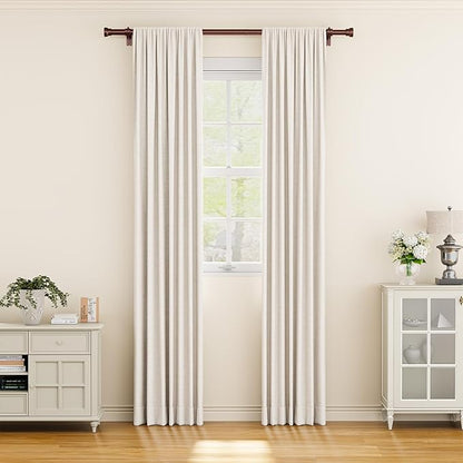 Yafex Curtain Rod 32-58 Inch, Heavy Duty 1 Inch Adjustable Curtain Rods for Windows, Antique Bronze Short Window Treatment Rods, Modern Design, Easy Installation