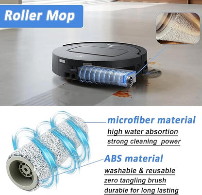 Replacement Parts for ECOVACS DEEBOT T80 Omni Robot Vacuum, Accessories Kit 1 Zero Tangle Main Brush, 2 Roller Mop, 6 Dust Bags, 4 Side Brush, 4 HEPA Filter, 1 Cleaning Brush