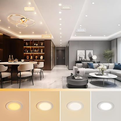 YGS-Tech 2 Inch LED Recessed Lighting, Dimmable Downlight 3W(35W Halogen Equivalent), CRI80, 4000K Natural White Ceiling Light with LED Driver (4 Pack)